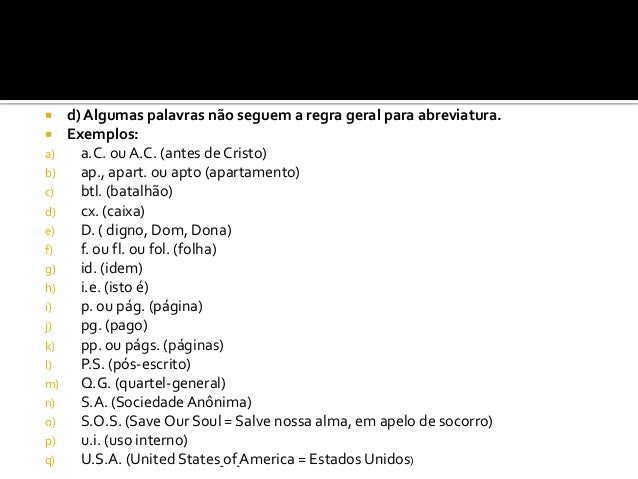Siglas e abreviaturas