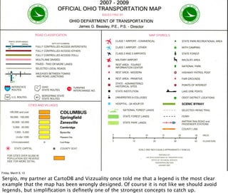 Friday, March 8, 13

Sergio, my partner at CartoDB and Vizzuality once told me that a legend is the most clear
example that the map has been wrongly designed. Of course it is not like we should avoid
legends, but simpliﬁcation is deﬁnetly one of the strongest concepts to catch up.
 