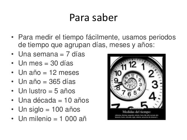 Siglo década y lustro