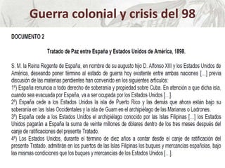 Guerra colonial y crisis del 98
 