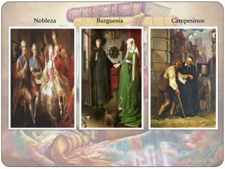 Nobleza   Burguesía   Campesinos
 
