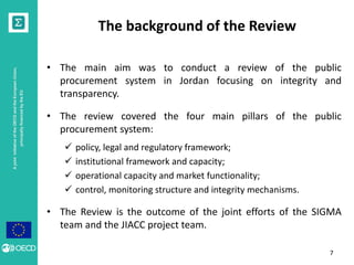 Corruption risk assessment of public procurement in Jordan, SIGMA, Amman 30 January 2017