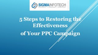 5 Steps to Restoring the
Effectiveness
of Your PPC Campaign
 