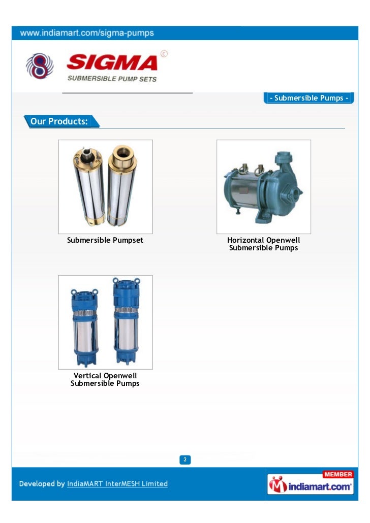 Sigma Spares, Rajkot, Submersible Pumps
