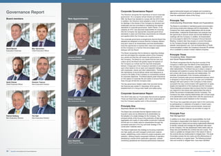 37Invest, Improve and Integrate
Governance Report
Board members
Max Vermorken
Chief Executive Officer
Patrick Dolberg
Non-Executive Director
David Barrett
Executive Chairman
Dominic Traynor
Non-Executive Director
Garth Palmer
Chief Financial Officer
Tim Hall
Non-Executive Director
Corporate Governance Report
The Directors recognise the importance of sound corporate
governance. As a company whose shares are traded on
AIM, the Board has decided to comply with the QCA Code.
In addition, the Directors have adopted a code of conduct
for dealings in the shares of the Company by directors and
employees and are committed to maintaining the highest
standards of corporate governance. Garth Palmer, in his
capacity as CFO, has assumed responsibility for ensuring
that the Company has appropriate corporate governance
standards in place and that these requirements are followed
and applied within the Company as a whole.
The corporate governance arrangements that the Board has
adopted are designed to ensure that the Company delivers
long term value to its shareholders and that shareholders
have the opportunity to express their views and expectations
for the Company in a manner that encourages open
dialogue with the Board.
The Board recognises that its decisions regarding strategy
and risk will impact the corporate culture of the Company
as a whole and that this will impact the performance of
the Company. The Board is very aware that the tone and
culture set by the Board will greatly impact all aspects of
the Company as a whole and the way that employees
behave. A large part of the Company’s activities is centred
upon what needs to be an open and respectful dialogue
with employees, clients and other stakeholders. Therefore,
the importance of sound ethical values and behaviours is
crucial to the ability of the Company to successfully achieve
its corporate objectives. The Board places great importance
on this aspect of corporate life and seeks to ensure that this
flows through all that the Company does.
The key governance related matter that occurred during
the financial year ended 31 December 2019 was the
establishment of a Group-wide health and safety policy.
Corporate Governance Report
The QCA Code sets out 10 principles that should be applied.
These are listed below together with a short explanation of
how the Company applies each of the principles:
Principle One
Business Model and Strategy
The Board has concluded that the highest medium and
long term value can be delivered to its shareholders by
the adoption of a single strategy for the Company. The
principal activity of the Group is the production of high-quality
aggregates and supply of value-added construction materials
and the aim is to create value for shareholders through the
successful execution of its ‘buy and build’ strategy in the
construction materials sector.
The Board implements this strategy by focusing investment
into high quality and well managed construction material
assets, establishing a strict criteria for project evaluation and
selection, utilising industry recognised methods of operation,
developing a results-driven exploration approach, actively
monitoring operational and financial performance measured
against deliverable targets and budgets and considering
alternative commercial options for projects which no longer
meet the established criteria of the Group.
Principle Two
Understanding Shareholder Needs and Expectations
The Board is committed to maintaining good communication
and having constructive dialogue with its shareholders. The
Company has close ongoing relationships with its private
shareholders. Institutional shareholders and analysts have
the opportunity to discuss issues and provide feedback at
meetings with the Company. In addition, all shareholders
are encouraged to attend the Company’s Annual General
Meeting. Investors also have access to current information
on the Company though its regulatory announcements,
website, www.sigmaroc.com, and via Andrea Mora of Rubik
Communications Limited, the Company’s financial PR adviser,
who is available to answer investor relations enquiries.
Principle Three
Considering Wider Stakeholder
and Social Responsibilities
The Board recognises that the long term success of the
Company is reliant upon the efforts of the employees of
the Company and its contractors, suppliers, regulators and
other stakeholders. The Board has put in place a range of
processes and systems to ensure that there is close oversight
and contact with its key resources and relationships. For
example, all employees of the Company participate in a
structured Company-wide annual assessment process which
is designed to ensure that there is an open and confidential
dialogue with each person in the Company to help ensure
successful two way communication with agreement on goals,
targets and aspirations of the employee and the Company.
These feedback processes help to ensure that the Company
can respond to new issues and opportunities that arise to
further the success of employees and the Company. The
Company has close ongoing relationships with a broad range
of its stakeholders and provides them with the opportunity to
raise issues and provide feedback to the Company.
The Group has supported and given back to the community
by participating in a selection of projects in recent years,
further details of the Group’s environmental, social and
governance related initiatives are provided on page 42.
Principle Four
Risk Management
In addition to its other roles and responsibilities, the Audit
Committee is responsible to the Board for ensuring that
procedures are in place and are being implemented effectively
to identify, evaluate and manage the significant risks faced
by the Company. The risk assessment matrix below sets out
those risks and identifies the controls that are in place. This
matrix is updated as changes arise in the nature of risks or
the controls that are implemented to mitigate them. The Audit
Committee reviews the risk matrix and the effectiveness of
scenario testing on a regular basis. The following principal
risks and controls to mitigate them, have been identified:
SigmaRoc Annual Report and Financial Statements36
Jacques Emsens
Non-Executive Director
Simon Chisholm
Non-Executive Director
Dean Masefield
Chief Finance Officer
New Appointments
 
