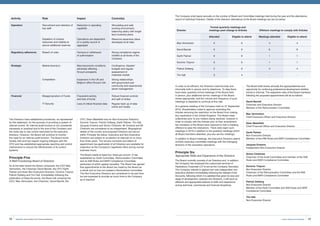 39Invest, Improve and Integrate
The Directors have established procedures, as represented
by this statement, for the purpose of providing a system of
internal control. An internal audit function is not considered
necessary or practical due to the size of the Company and
the close day to day control exercised by the executive
directors. However, the Board will continue to monitor
the need for an internal audit function. The Board works
closely with and has regular ongoing dialogue with the
CFO and has established appropriate reporting and control
mechanisms to ensure the effectiveness of its control
systems.
Principle Five
A Well-Functioning Board of Directors
As at the date hereof the Board comprised, the CEO Max
Vermorken, the Chairman David Barrett, the CFO Garth
Palmer and three Non-Executive Directors, Dominic Traynor,
Patrick Dolberg and Tim Hall. Immediately following the
publication of these Accounts, the Board will comprise the
CEO, Max Vermorken, the Chairman, David Barrett, the
CFO, Dean Masefield and six Non-Executive Directors,
Dominic Traynor, Patrick Dolberg, Garth Palmer, Tim Hall,
Jacques Emsens and Simon Chisholm; Mr Emsens and Mr
Chisholm are considered to be independent. Biographical
details of the current and proposed Directors are set out
within Principle Six below. Executive and Non-Executive
Directors are subject to re-election at intervals of no more
than three years. The service contracts and letters of
appointment (as applicable) of all Directors are available for
inspection at the Company’s registered office during normal
business hours.
The Board meets at least four times per annum. It has
established an Audit Committee, Remuneration Committee
and an AIM Rules and MAR Compliance Committee,
particulars of which appear hereafter. The Board has agreed
that appointments to the Board are made by the Board as
a whole and so has not created a Nominations Committee.
The Non-Executive Directors are considered to be part time
but are expected to provide as much time to the Company
as is required.
Activity Risk Impact Control(s)
Operation Recruitment and retention of
key staff
Depletion of mineral
resources and inability to
secure additional reserves
Reduction in operating
capability
Operations are dependent
on a quality source of
aggregate
Stimulating and safe
working environment,
balancing salary with longer
term incentive plans
Resource expansion plans
developed at all sites
Regulatory adherence Breach of rules Censure or withdrawal
of authorisation
Strong compliance regime
instilled at all levels of the
Company
Strategic Market downturn
Competition
Macroeconomic conditions
adversely affecting
Group’s prospects.
Expansion in the UK and
Belgium affect Group’s risk
Contingency ‘disaster’
budgets and regular
assessment of
materials market.
Strong relationships
with government and
community and experienced
senior management
Financial Misappropriation of Funds
IT Security
Fraudulent activity
and loss of funds
Loss of critical financial data
Robust financial controls
and split of duties
Regular back up of data
online and locally
In order to be efficient, the Directors meet formally and
informally both in person and by telephone. To date there
have been quarterly formal meetings of the Board held
in person, plus additional ad-hoc meetings of the Board
where appropriate, and the volume and frequency of such
meetings is expected to continue at this rate.
At a general meeting of the Company held on 27 September
2019, Shareholders voted to approve amending the
Articles removing the restriction on the Board from making
any resolutions in the United Kingdom. The Board meet
collectively prior to any matters being resolved, however in
order to comply with the Articles prior to their amendment,
two members of the Board were required to hold a meeting
offshore to pass the resolutions. There were eight such
meetings in 2019 in addition to the quarterly meetings which
all Board members attended, plus two ad-hoc meetings.
In addition to Board meetings, the executive Directors attend
monthly executive committee meetings with the managing
directors of the subsidiary operations.
Principle Six
Appropriate Skills and Experience of the Directors
The Board currently consists of six Directors and, in addition,
the Company has employed the outsourced services of
Heytesbury Corporate LLP to act as the Company Secretary.
The Company intends to appoint two new independent non-
executive directors immediately following the release of the
Accounts, following which it is satisfied that given its size and
stage of development, between the Directors, it will have an
effective and appropriate balance of skills and experience
across technical, commercial and financial disciplines.
The Board shall review annually the appropriateness and
opportunity for continuing professional development whether
formal or informal. The respective roles of the Board members
following the proposed appointments will be as follows:
David Barrett
Chairman and Executive Director
Member of the Remuneration Committee
Max Vermorken
Chief Executive Officer and Executive Director
Dean Masefield
Chief Financial Officer and Executive Director
Garth Palmer
Non-Executive Director
Member of the AIM Rules and MAR Compliance Committee
Jacques Emsens
Independent Non-Executive Director
Simon Chisholm
Chairman of the Audit Committee and member of the AIM
Rules and MAR Compliance Committee
Dominic Traynor
Non-Executive Director
Chairman of the Remuneration Committee and the AIM
Rules and MAR Compliance Committee
Patrick Dolberg
Non-Executive Director
Member of the Audit Committee and AIM Rules and MAR
Compliance Committee
Tim Hall
Non-Executive Director
Director
Formal quarterly meetings and
meetings post change to Articles Offshore meetings to comply with Articles
Attended Eligible to attend Meetings attended Eligible to attend
Max Vermorken 6 6 4 4
David Barrett 6 6 6 6
Garth Palmer 6 6 1 1
Dominic Traynor 6 6 1 1
Patrick Dolberg 5 6 4 4
Tim Hall 3 4 - -
The Company shall report annually on the number of Board and Committee meetings held during the year and the attendance
record of individual Directors. Details of the directors’ attendance at the Board meetings are set out below:
SigmaRoc Annual Report and Financial Statements38
 