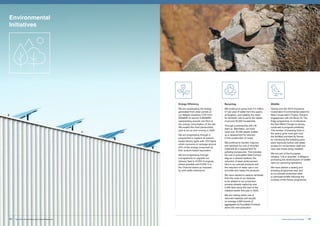 43Invest, Improve and Integrate
Environmental
Initiatives
Energy Efficiency
We are quadrupling the energy
generated from solar panels at
our Belgian business CDH from
950MWh to around 3,800MWh
representing around one third of
the energy consumption of the site.
We expect this third photovoltaic
park to be up and running in 2020.
We are progressing through a
programme to replace all sodium-
based factory lights with LED lights
which consume on average around
25% of the energy consumed by
their sodium-based equivalent
We are progressing through
a programme to upgrade our
delivery fleet to EURO-6 engines
where possible and EURO 5 in
the Channel Island as imposed
by axle width restrictions.
Recycling
We continue to pump over 2.5 million
m3
per year of water from the quarry
at Soignies, and treating the water
for domestic use to serve the needs
of around 30,000 households.
Through a partnership with UK
start-up, MacRebur, we have
used over 40,000 plastic bottles
as a replacement for bitumen
in the construction of roads.
We continue to monitor, improve
and optimise our use of recycled
materials as a replacement for
polluting compounds. This includes
the use of granulated blast furnace
slag as a cement replacer, the
reduction of steel reinforcement
bars in our precast products and
the reduction of water use in our
concrete and ready-mix products.
We have started to capture rainwater
from the roofs of our factories
to be utilised in our production
process already capturing over
5,000 litres since the start of the
initiative earlier this year in 2020.
We are making active use of
returned materials and recycle
on average 3,000 tonnes of
aggregates at Poundfield Products
alone into new production
Wildlife
Having won the 2018 Insurance
Corporation Environmental award for
Best Conservation Project, Ronez’s
engagement with the Birds On The
Edge programme, to re-introduce
the Red Billed Chough to Jersey,
continued to progress positively.
The number of breeding birds in
the quarry grew once gain and
the facilities provided by Ronez
for monitoring the breeding pairs
were improved further with better
access for conservation staff and
new nest boxes being installed.
We are part of the European
initiative “Life in quarries” in Belgium
promoting the reintroduction of wildlife
near our quarrying operations
We have started a nesting and
breeding programme near and
at our precast production sites
to stimulate birdlife following the
success of the Ronez programme.
SigmaRoc Annual Report and Financial Statements42
 