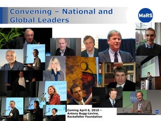 Coming April 6, 2010 – Antony Bugg-Levine, Rockefeller Foundation 