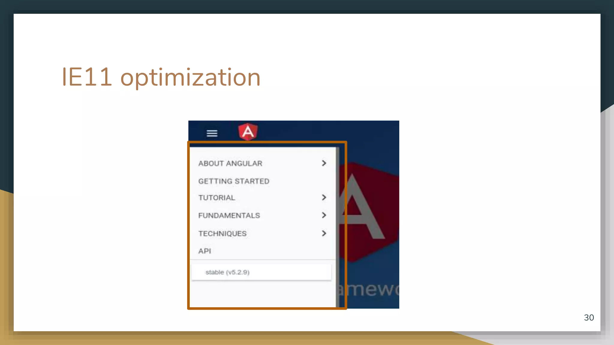 IE11 optimization 30 