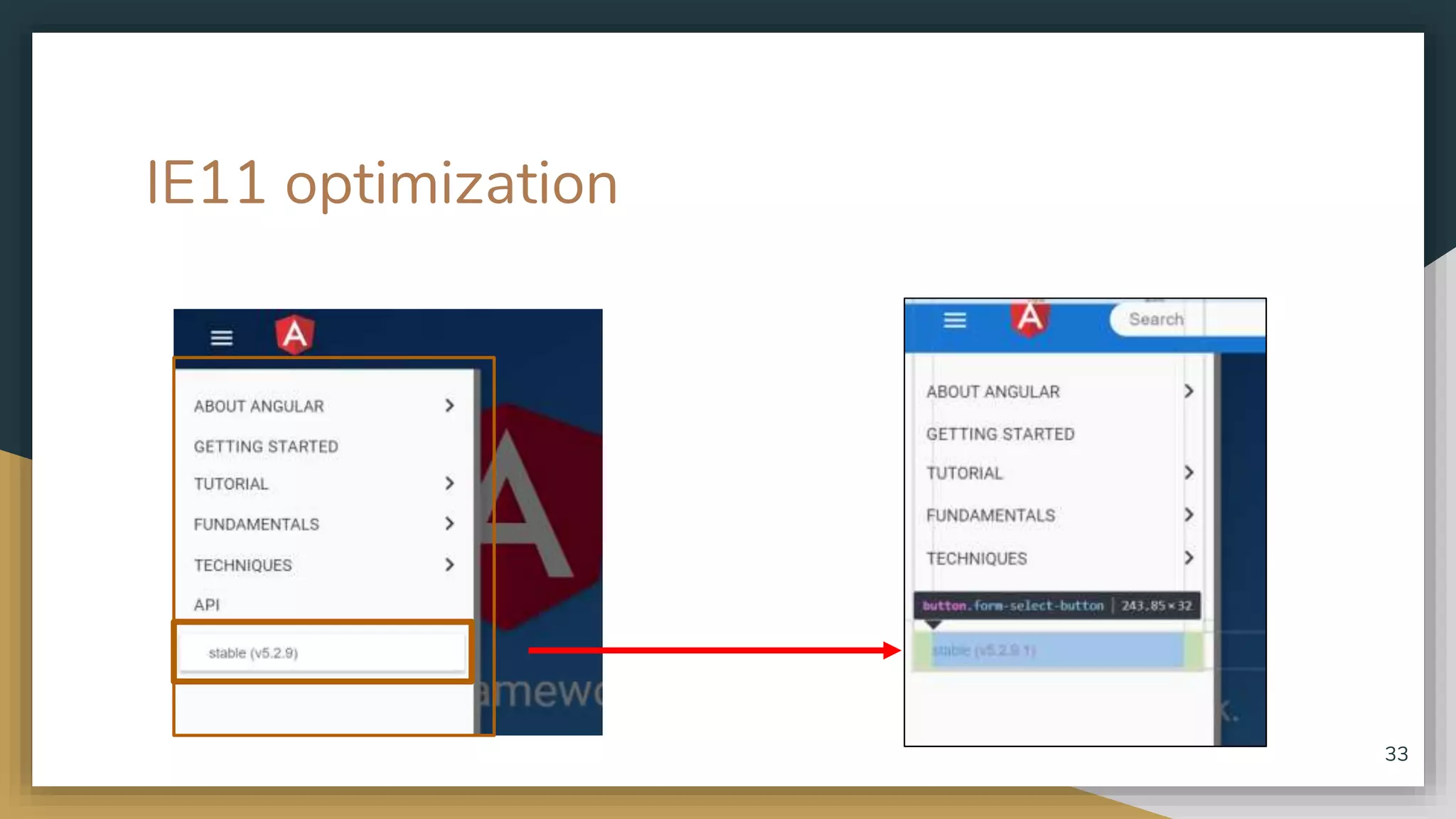 IE11 optimization 33 