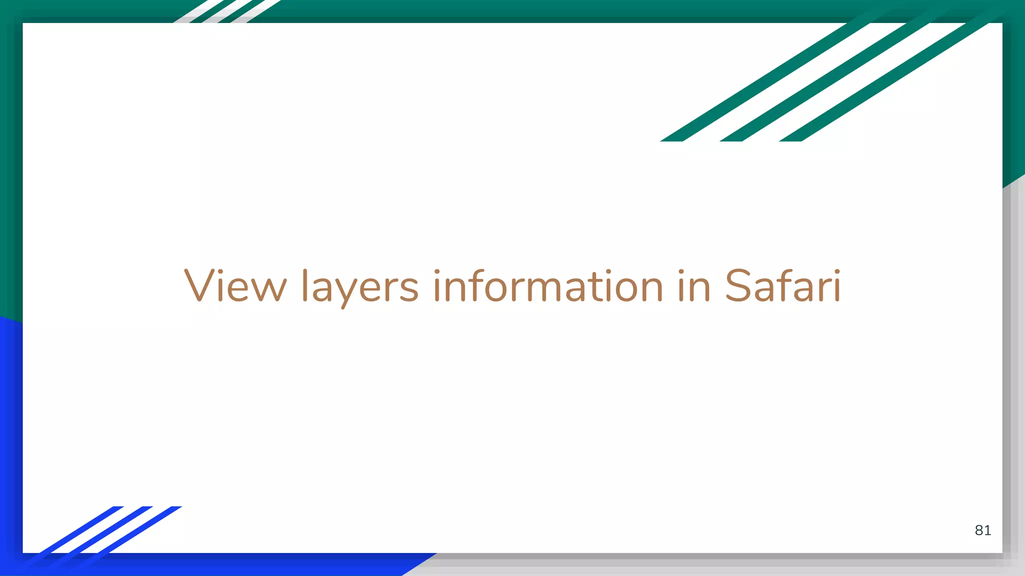 View layers information in Safari 81 