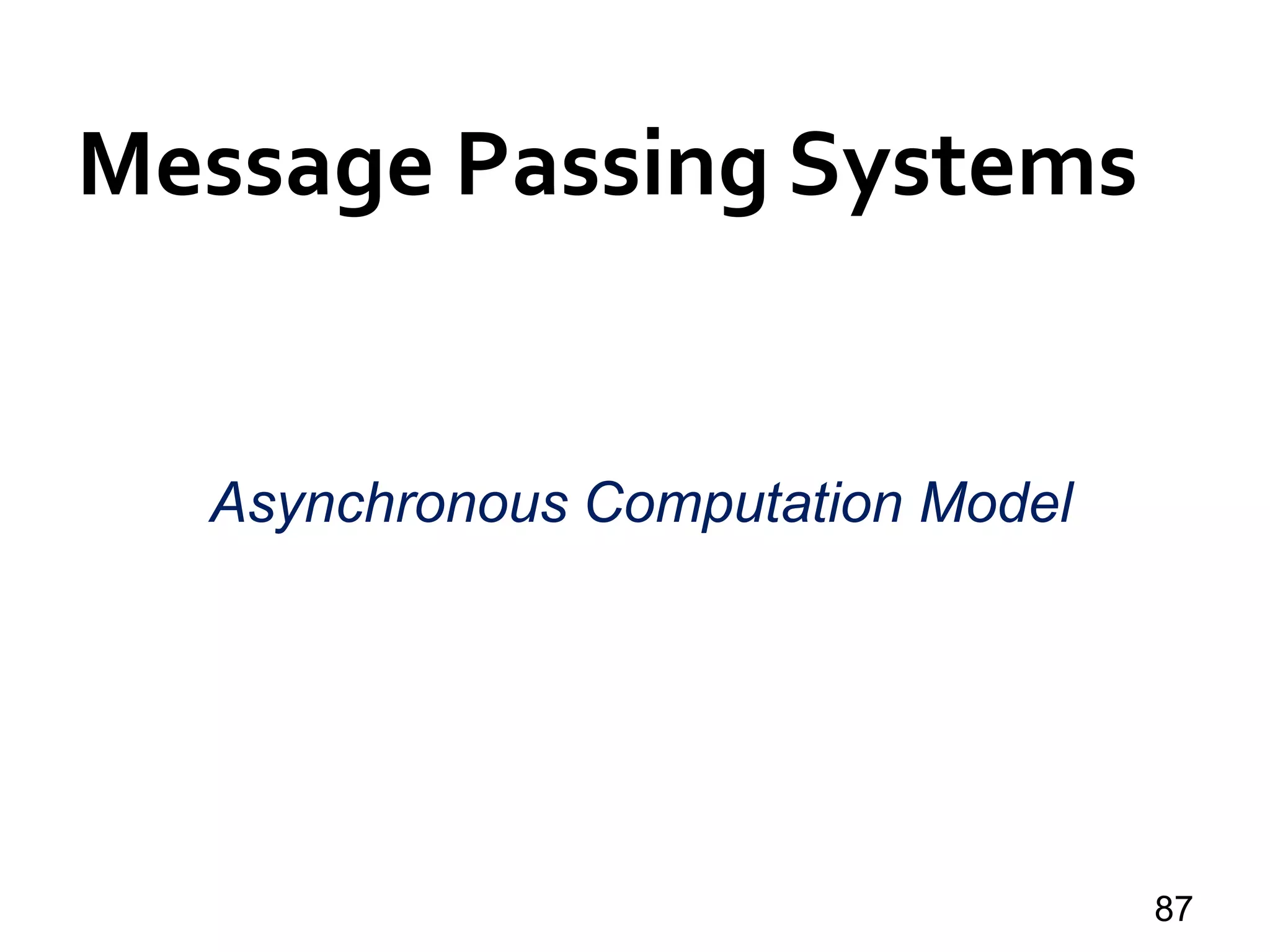 Message Passing Systems
87
Asynchronous Computation Model
 