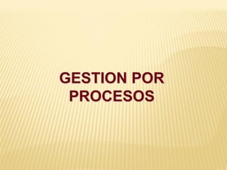 GESTION POR
PROCESOS
 