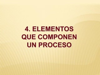 4. ELEMENTOS
QUE COMPONEN
UN PROCESO
 