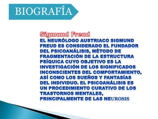 Sigmund Freud <br />El neurólogo austriaco Sigmund Freud es considerado el fundador del psicoanálisis, método de fragmenta...
