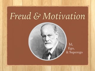 Freud & Motivation
Id,
Ego,
& Superego
 