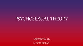 PSYCHOSEXUAL THEORY
VIKRANT Kulthe
M SC NURSING.
 