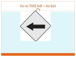 Go to THE left = ke kiri 