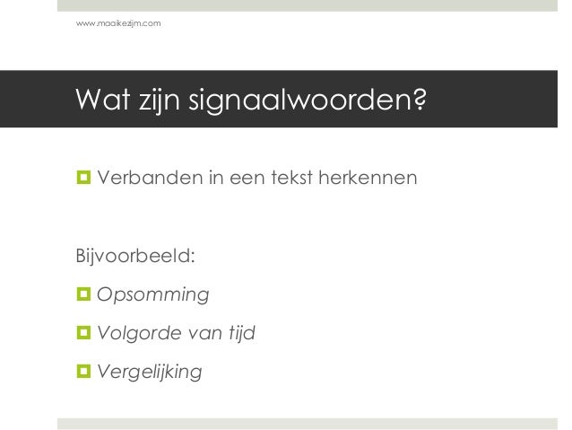 2VMBO: wat zijn signaalwoorden?