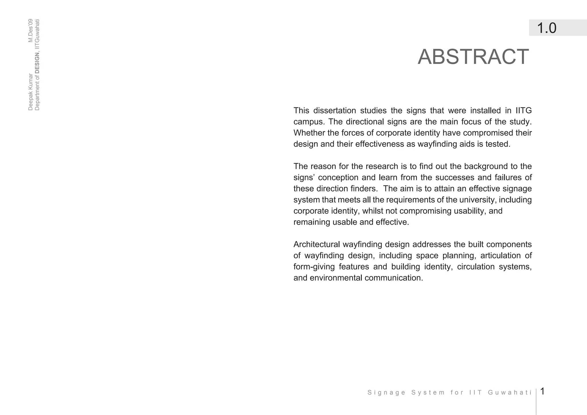 Signage system at IIT Guwahati, Thesis Report | PDF