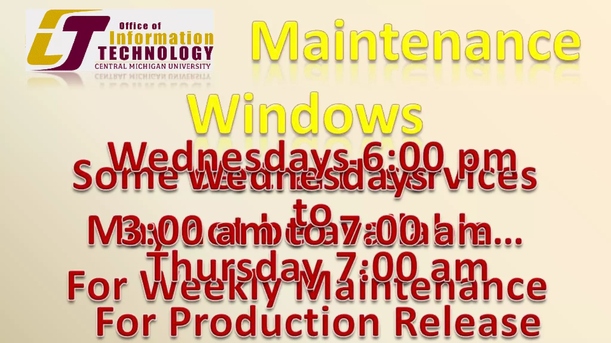 Help Desk HoursMonday – Thursday7:00 am to MidnightMidnightFriday7:00 am to 7:00 pm7:00 pmSaturdayNoon to 6:00 pmSundayNoon to Midnight6:00 pmMidnight