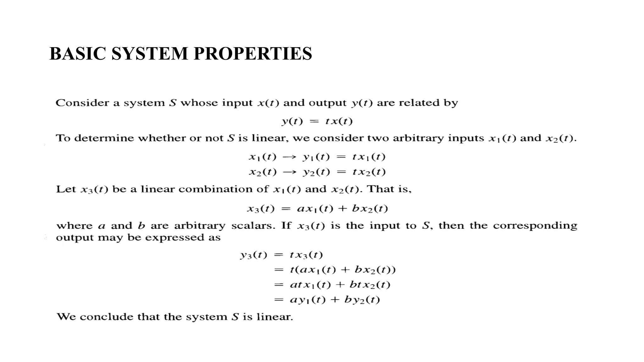 BASIC SYSTEM PROPERTIES
 