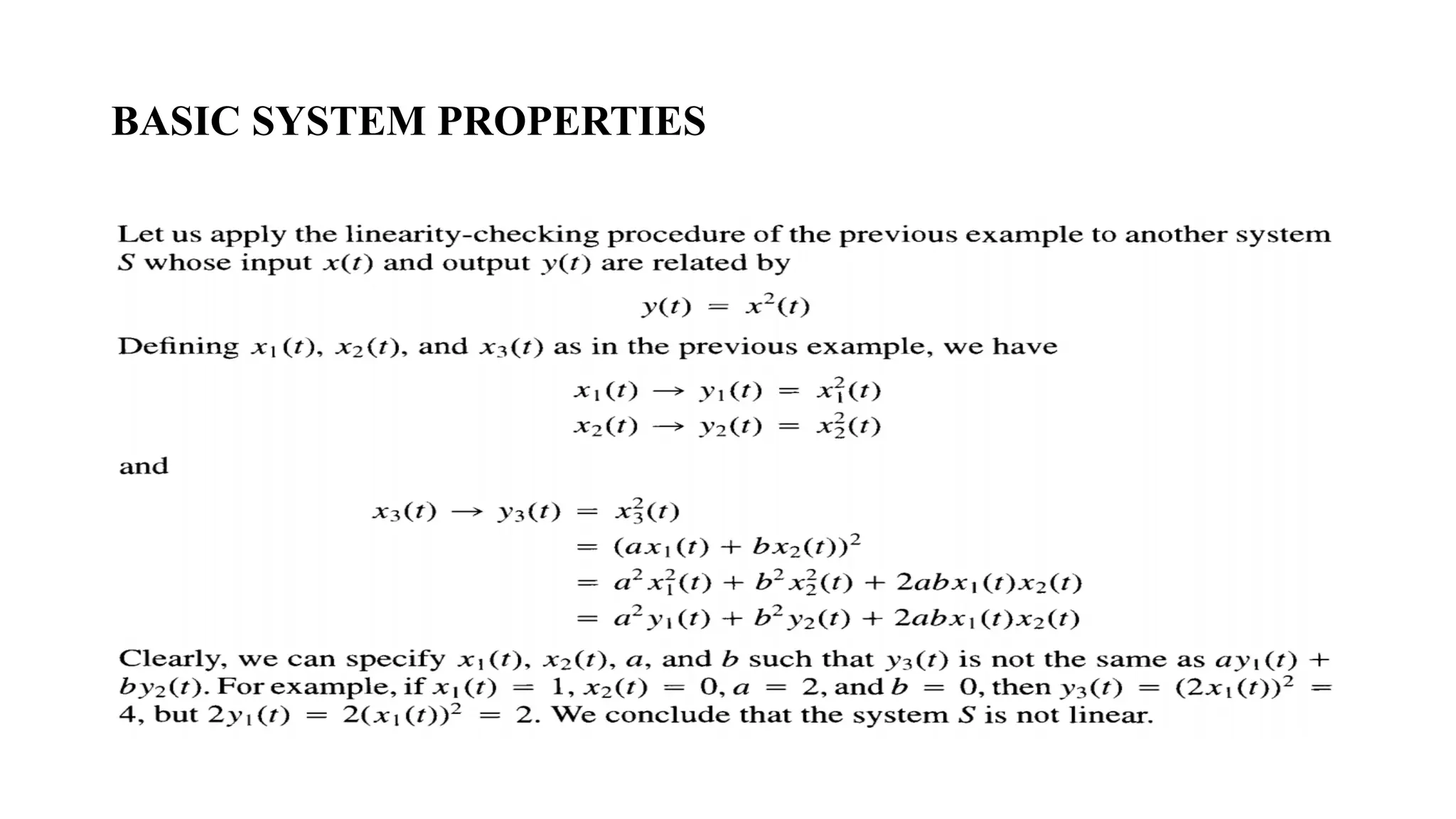 BASIC SYSTEM PROPERTIES
 