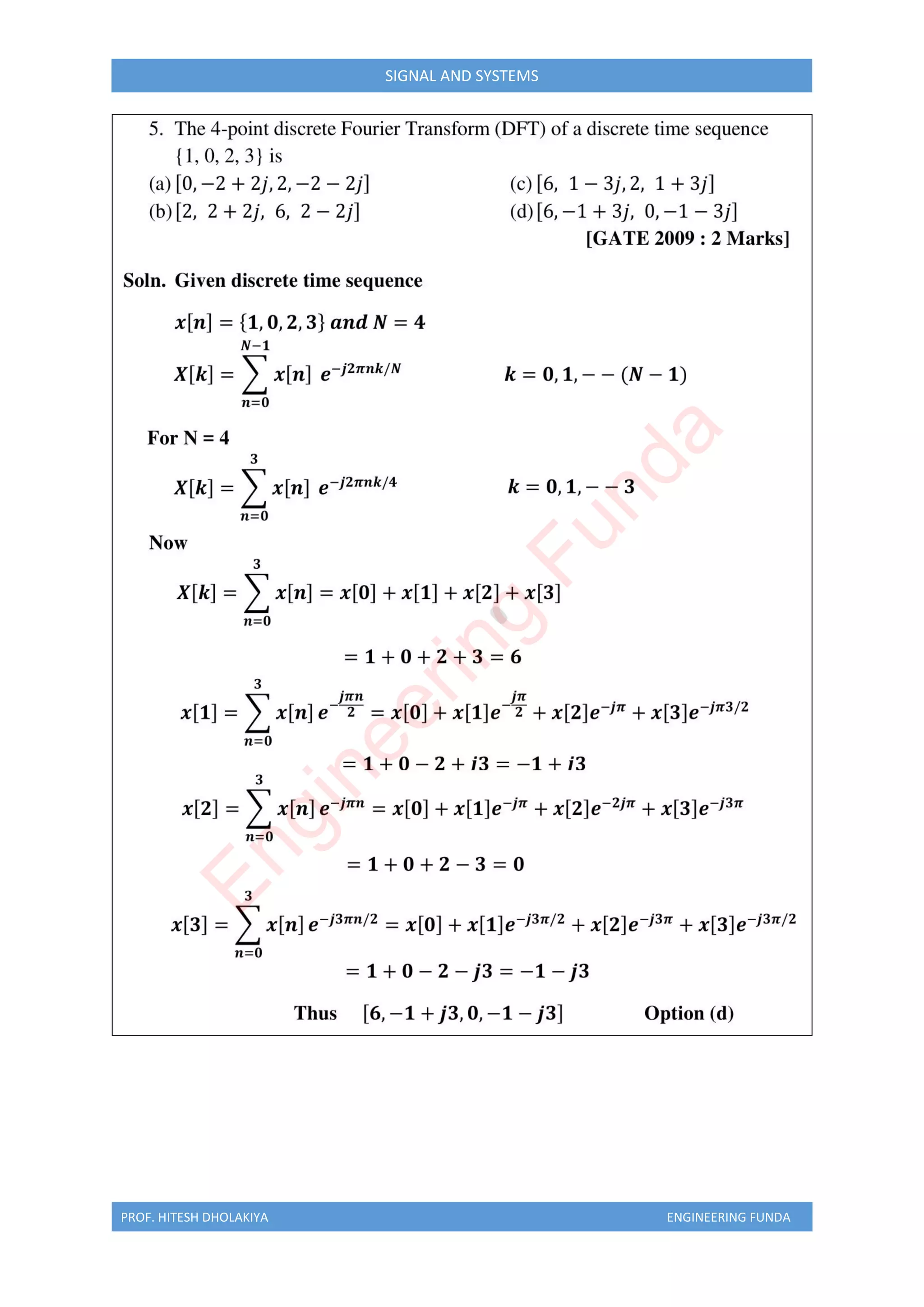 PROF. HITESH DHOLAKIYA ENGINEERING FUNDA
SIGNAL AND SYSTEMS
E
n
g
i
n
e
e
r
i
n
g
F
u
n
d
a
 