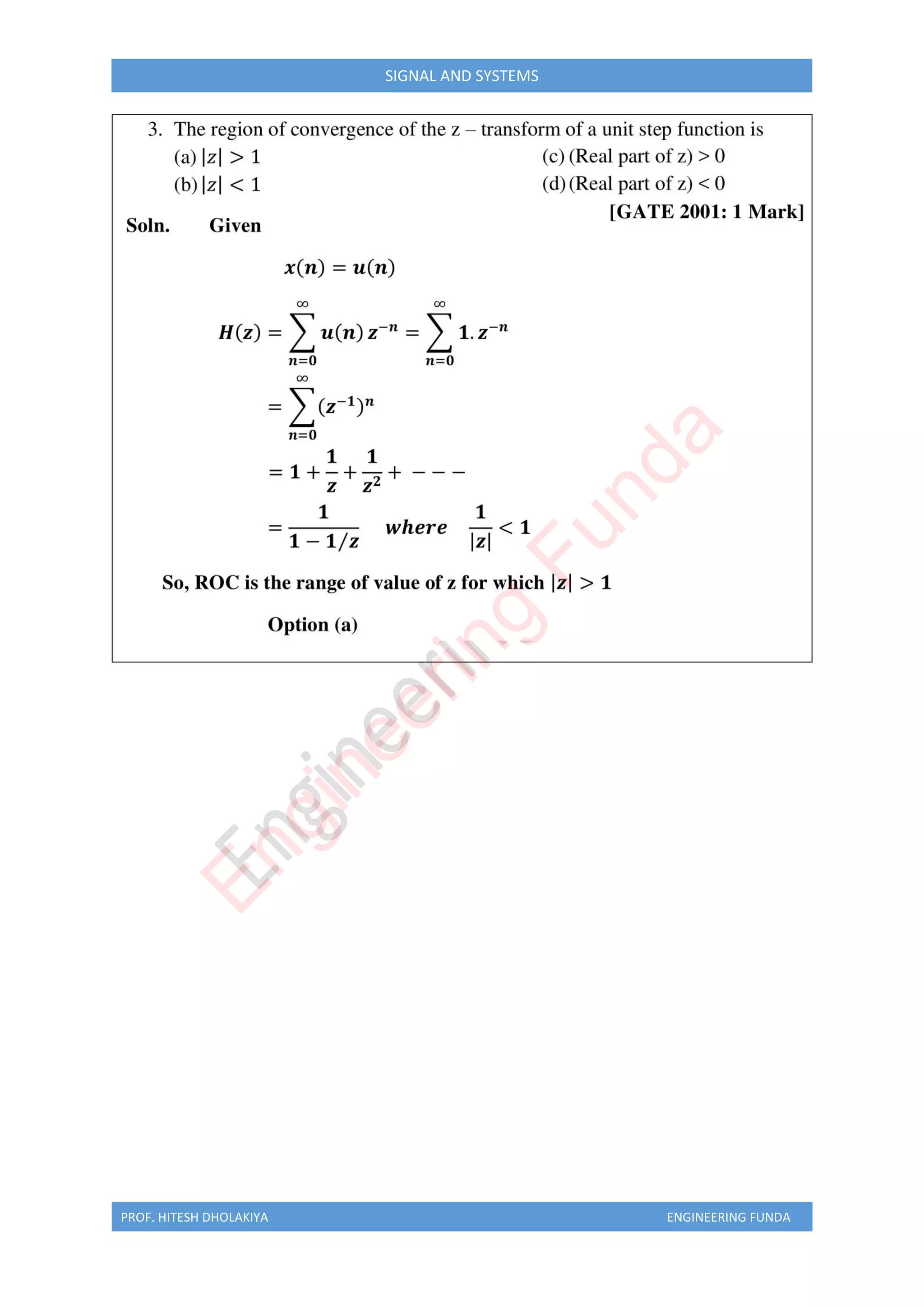 PROF. HITESH DHOLAKIYA ENGINEERING FUNDA
SIGNAL AND SYSTEMS
E
n
g
i
n
e
e
r
i
n
g
F
u
n
d
a
 