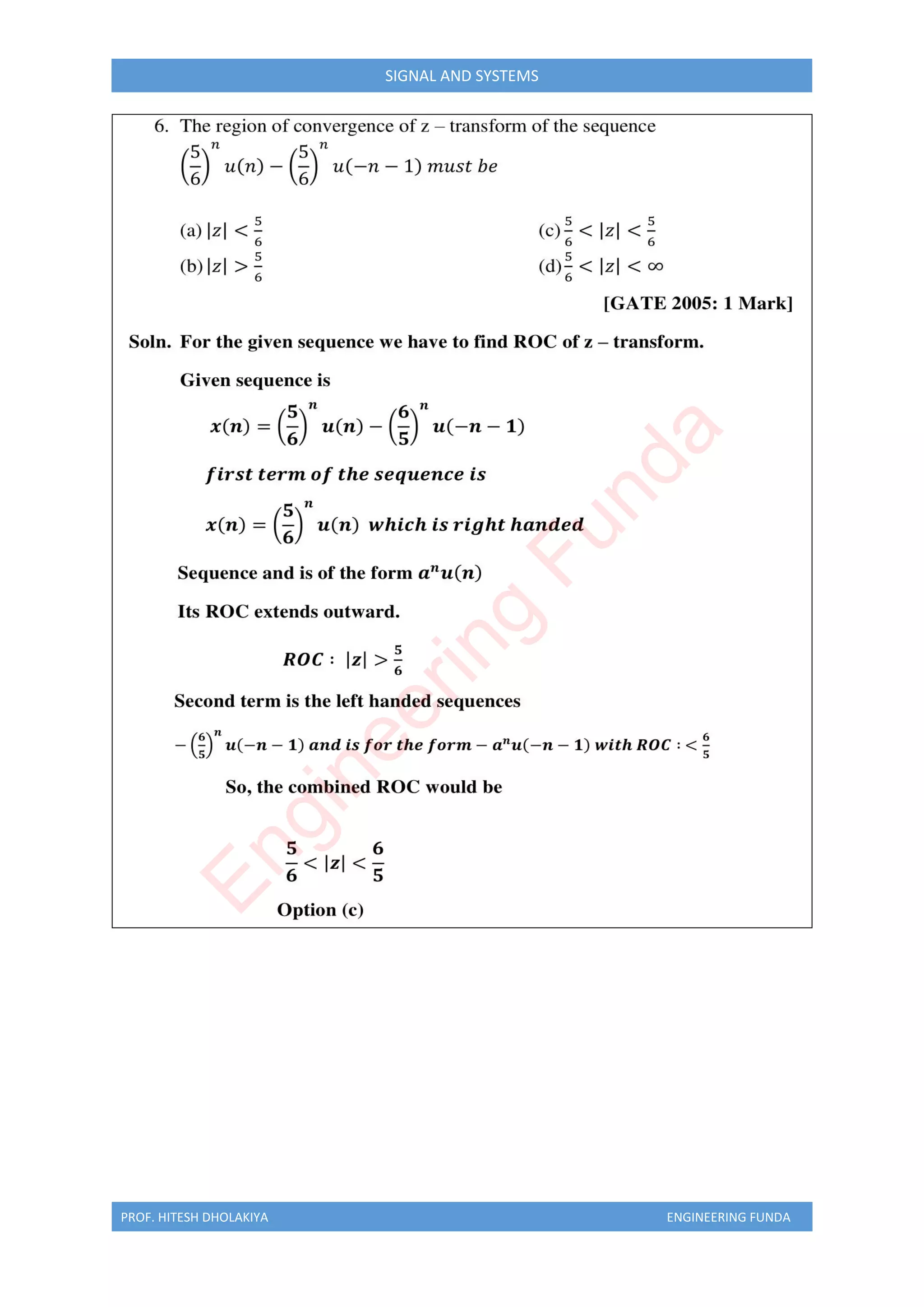 PROF. HITESH DHOLAKIYA ENGINEERING FUNDA
SIGNAL AND SYSTEMS
E
n
g
i
n
e
e
r
i
n
g
F
u
n
d
a
 