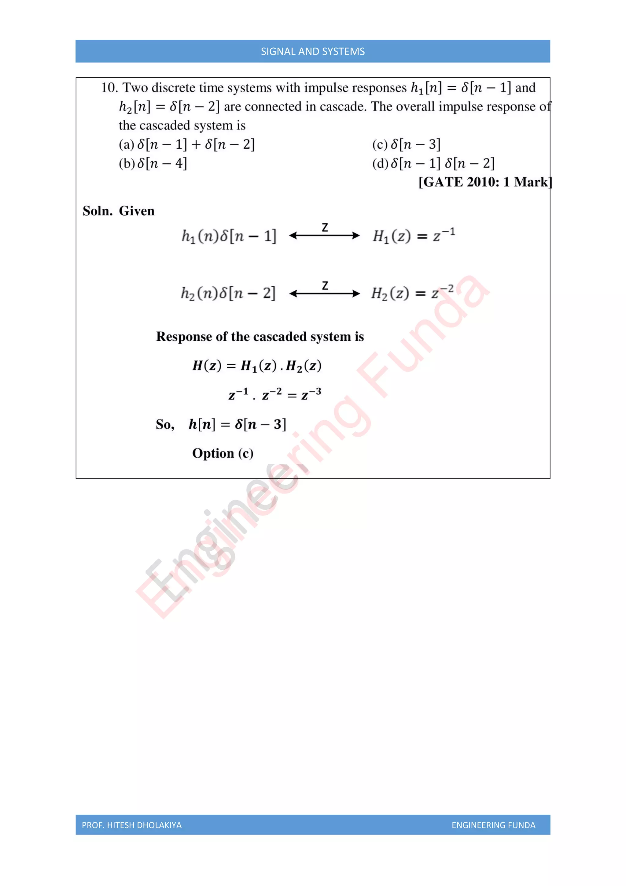 PROF. HITESH DHOLAKIYA ENGINEERING FUNDA
SIGNAL AND SYSTEMS
E
n
g
i
n
e
e
r
i
n
g
F
u
n
d
a
 