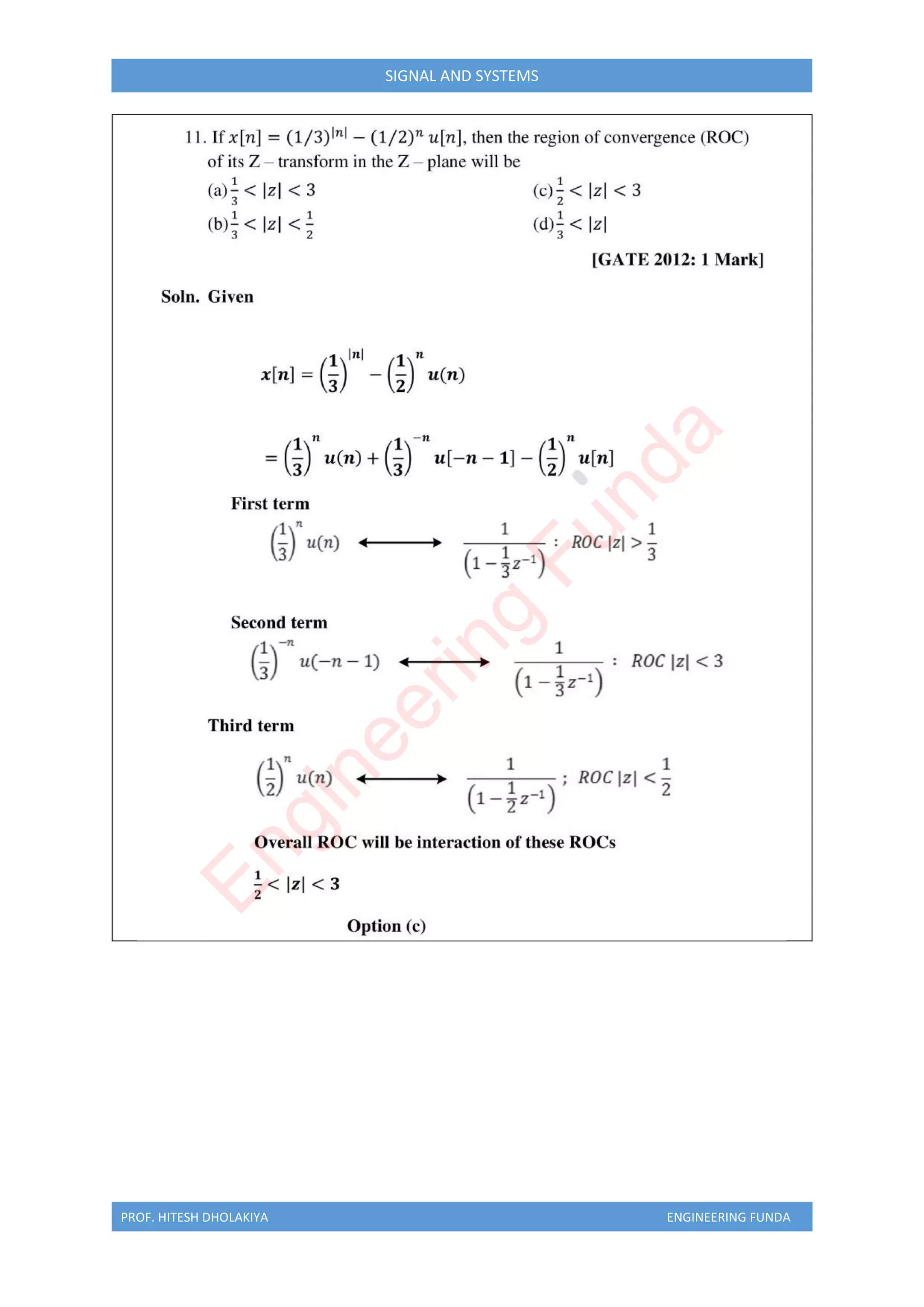 PROF. HITESH DHOLAKIYA ENGINEERING FUNDA
SIGNAL AND SYSTEMS
E
n
g
i
n
e
e
r
i
n
g
F
u
n
d
a
 