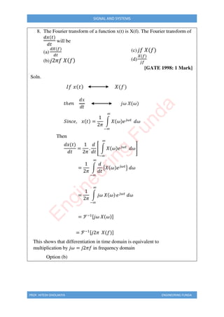 PROF. HITESH DHOLAKIYA ENGINEERING FUNDA
SIGNAL AND SYSTEMS
E
n
g
i
n
e
e
r
i
n
g
F
u
n
d
a
 