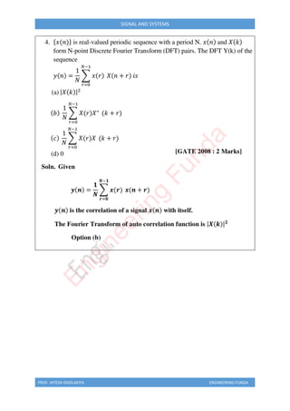 PROF. HITESH DHOLAKIYA ENGINEERING FUNDA
SIGNAL AND SYSTEMS
E
n
g
i
n
e
e
r
i
n
g
F
u
n
d
a
 