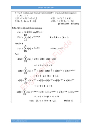 PROF. HITESH DHOLAKIYA ENGINEERING FUNDA
SIGNAL AND SYSTEMS
E
n
g
i
n
e
e
r
i
n
g
F
u
n
d
a
 