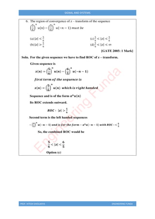 PROF. HITESH DHOLAKIYA ENGINEERING FUNDA
SIGNAL AND SYSTEMS
E
n
g
i
n
e
e
r
i
n
g
F
u
n
d
a
 