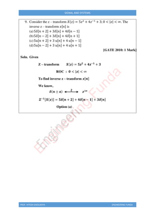 PROF. HITESH DHOLAKIYA ENGINEERING FUNDA
SIGNAL AND SYSTEMS
E
n
g
i
n
e
e
r
i
n
g
F
u
n
d
a
 