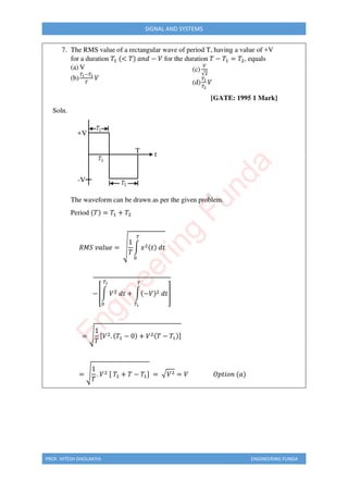 PROF. HITESH DHOLAKIYA ENGINEERING FUNDA
SIGNAL AND SYSTEMS
E
n
g
i
n
e
e
r
i
n
g
F
u
n
d
a
 