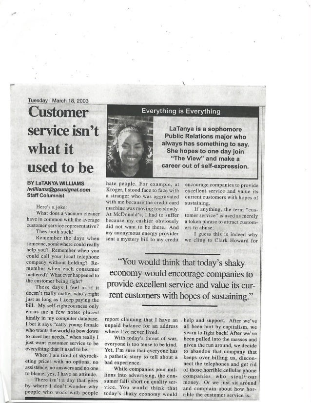 Customer service journal articles
