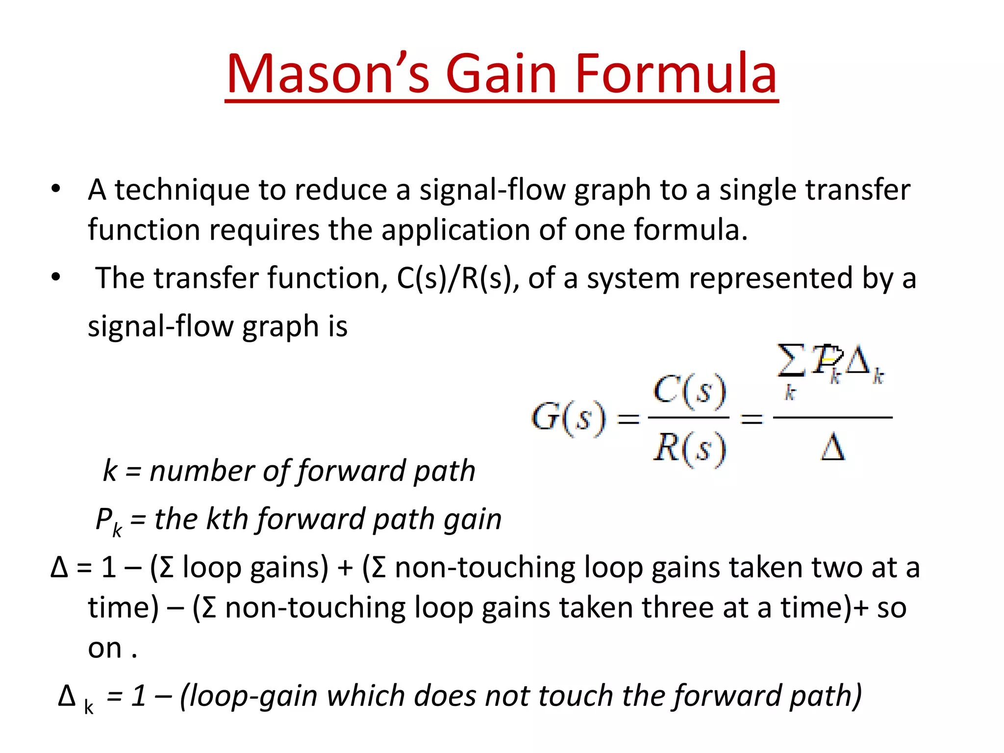 Signal flow graph Mason’s Gain Formula PPT