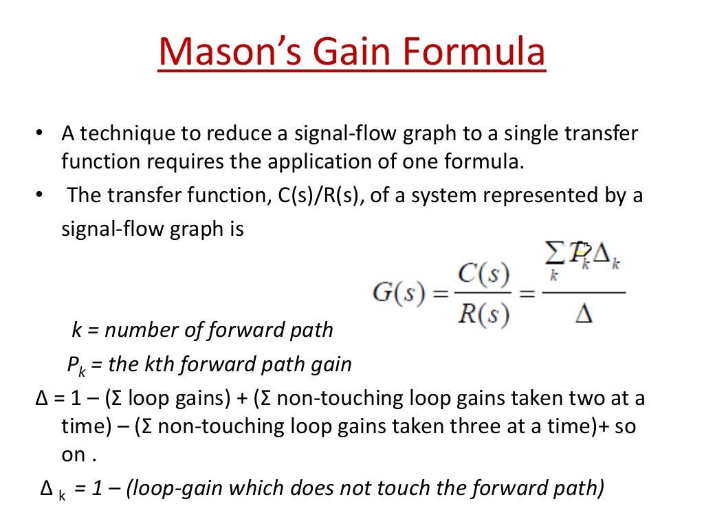 Signal flow graph Mason’s Gain Formula