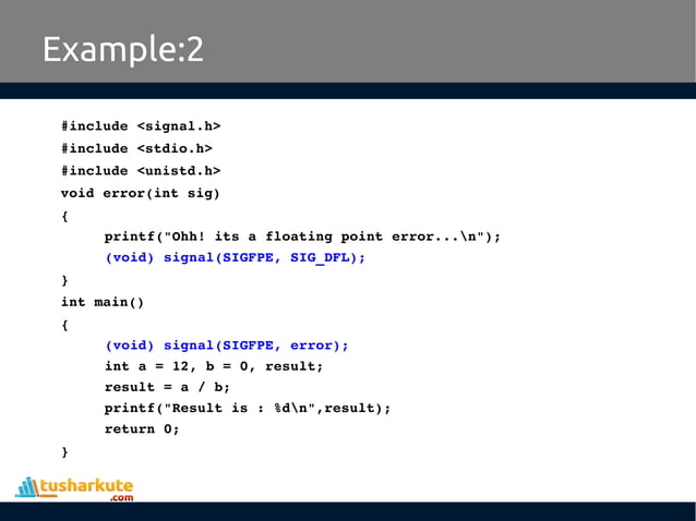 Signal Handling in Linux