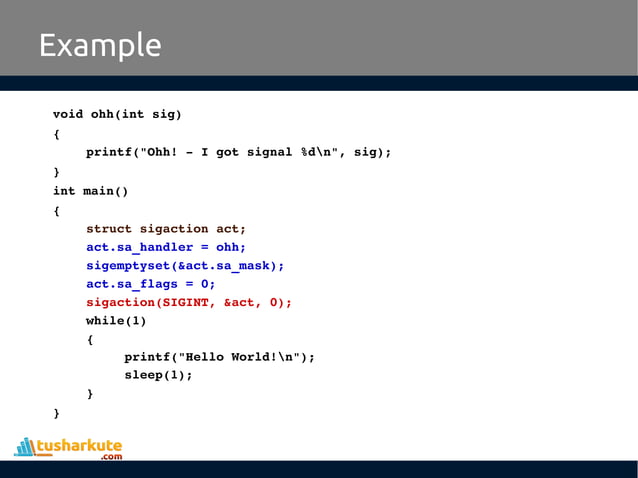 Signal Handling in Linux