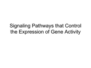 Signaling Pathways that Control the Expression of Gene Activity 