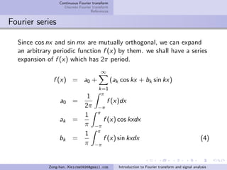 Introduction to Fourier transform and signal analysis | PDF