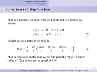 Introduction to Fourier transform and signal analysis | PDF