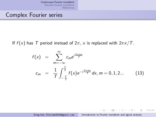 Introduction To Fourier Transform And Signal Analysis