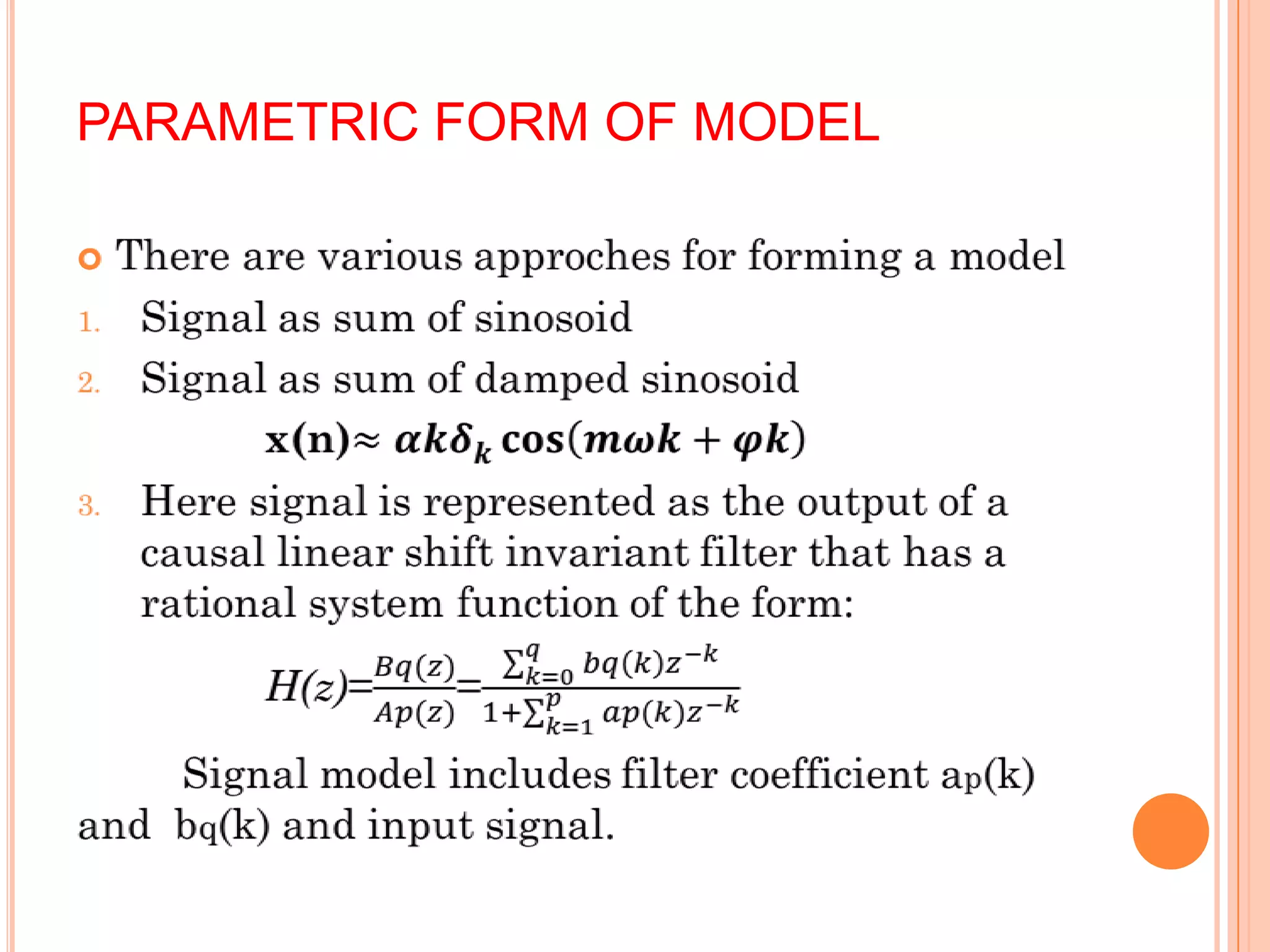 PARAMETRIC FORM OF MODEL


 
