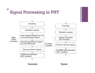 +
Signal Processing in PHY
Downlink Uplink
 