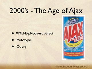 2010’s - The Real-Time
                             Web

                    • Comet
                    • WebSocket
                    • Real-Time Libraries


Tuesday, March 26, 13
 